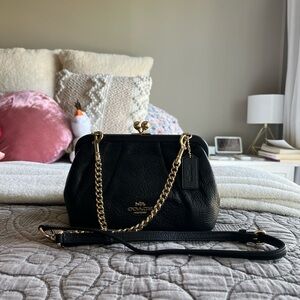 Coach Nora Kisslock Crossbody Bag in Black